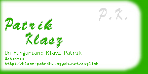 patrik klasz business card